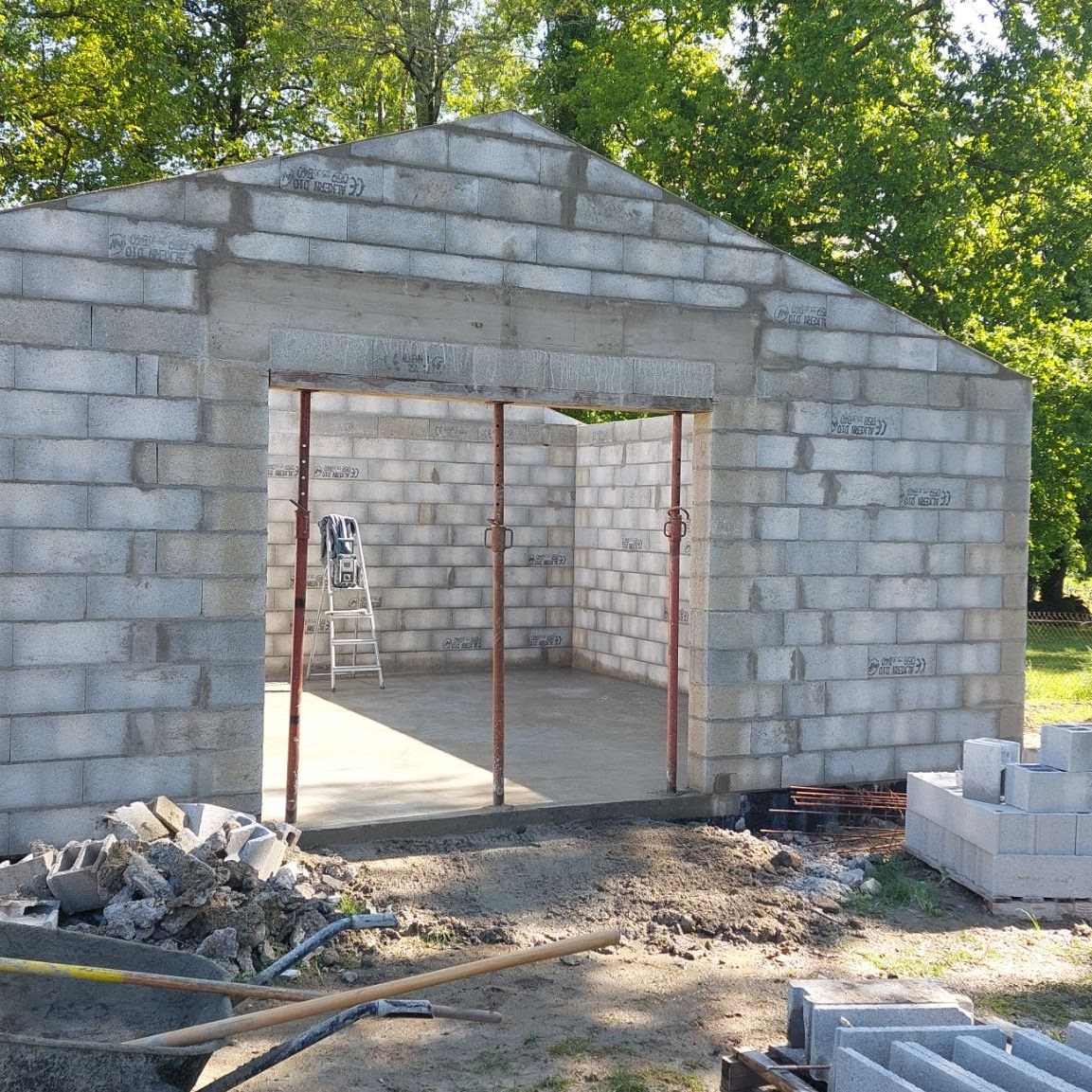 Fin maçonnerie garage