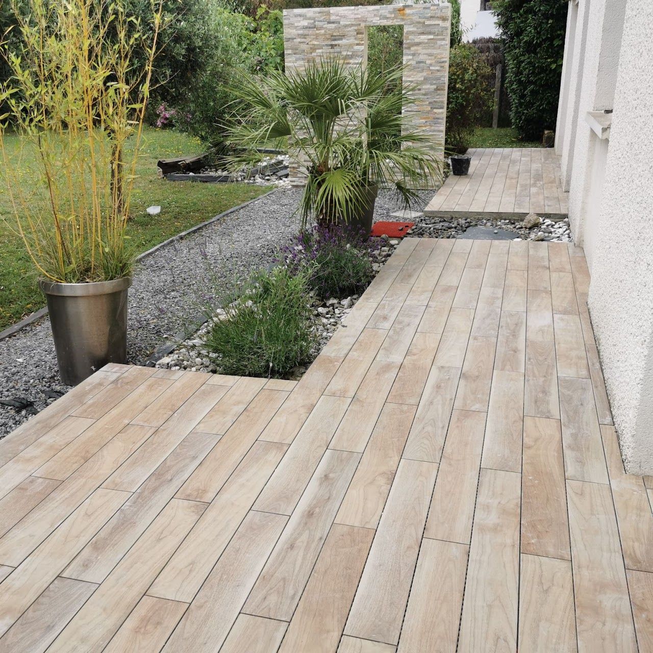 Carrelage extérieur avec parement